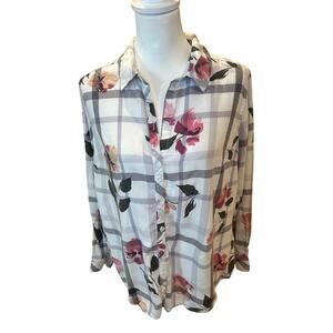 Croft & Barrow Floral Button-Up Top - Women's Size Large